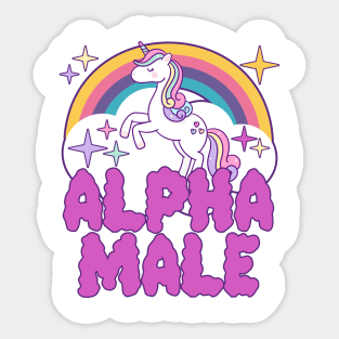 Ironic Alpha Male Unicorn Rainbow Funny Meme Sticker